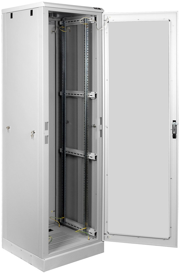 TFL-426080-GMMM-GY Напольный шкаф, стеклянная дверь 19", 42U (600х2080х800мм)