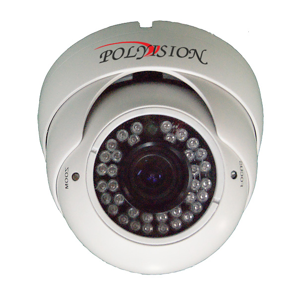 PDM-IP1-V12 v.9.1.6 Сетевая купольная камера 1Mp, 2.8-12мм с ИК (720p)