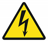 Знак безопасности "Опасность поражения электротоком" 100х100х100мм (56-0005)