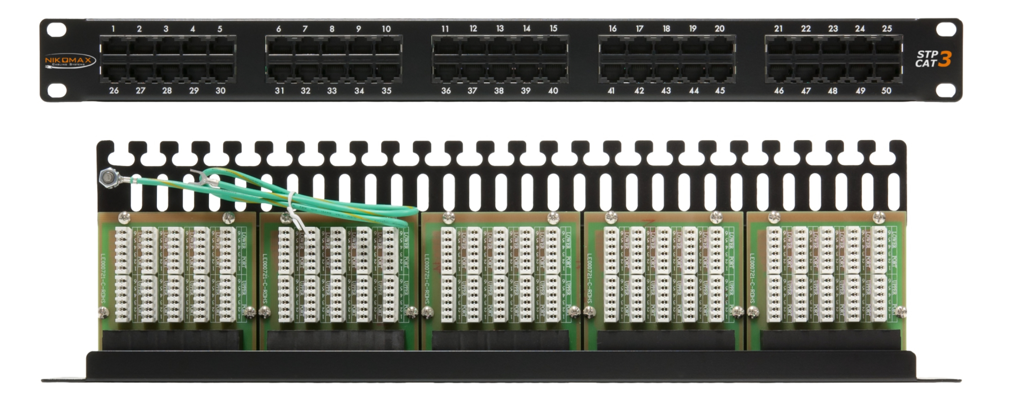 NMC-RP50UC3-1U-BK Коммутационная панель 19", 1U, телефонная, 50 портов