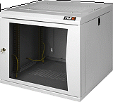 TWP-125442-G-GY Настенный двухсекционный шкаф 19", 12U, стеклянная дверь